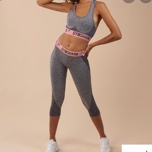 gym shark flex leggings crop grey